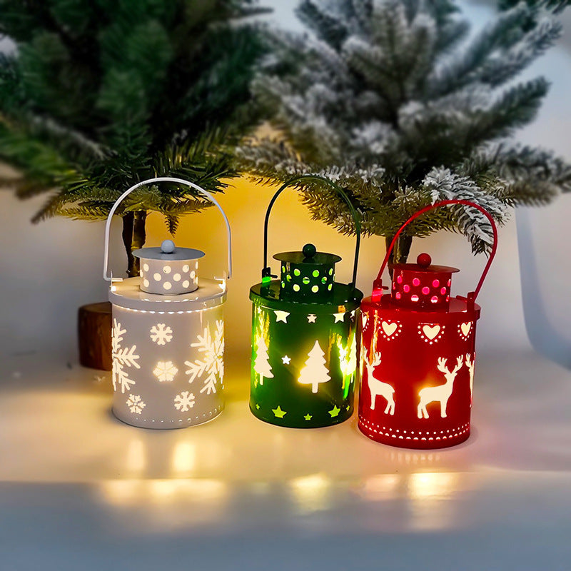 Christmas Small Lanterns w/ LED Lights Holiday Decoration