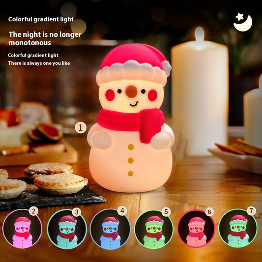 Snowman Night Light - Christmas Silicone Bedside Lamp