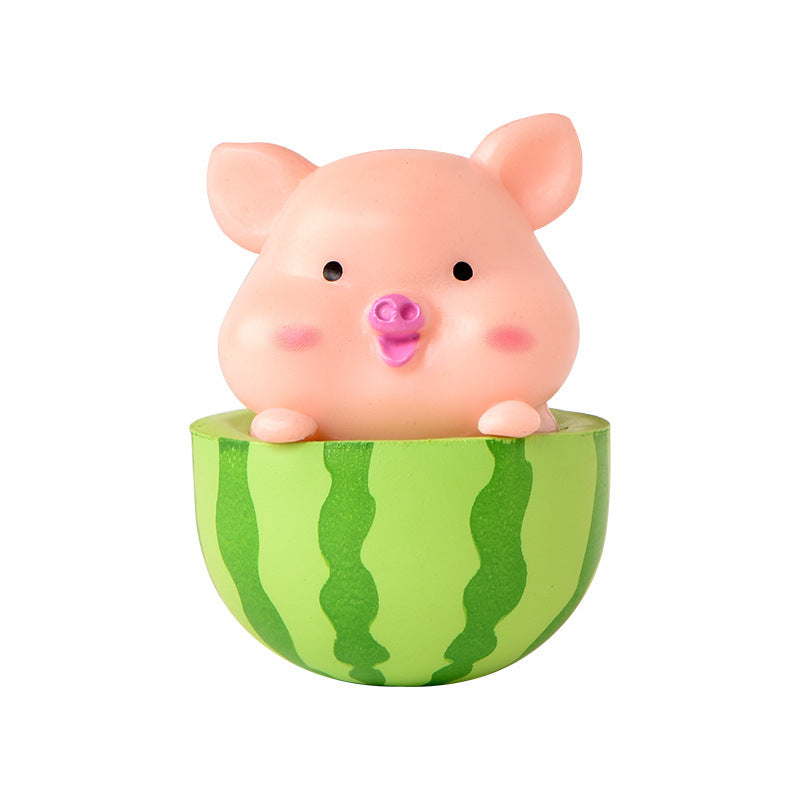 Piggy - Satchel Watermelon Small Animal Ornaments