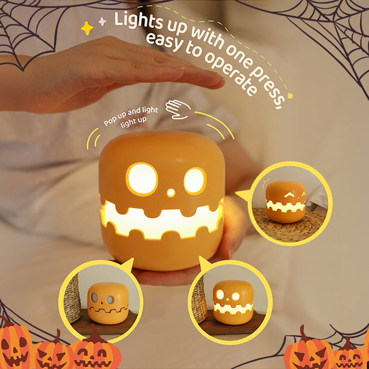 Halloween Pumpkin Bedside Lamp - Spooky Ambience Light