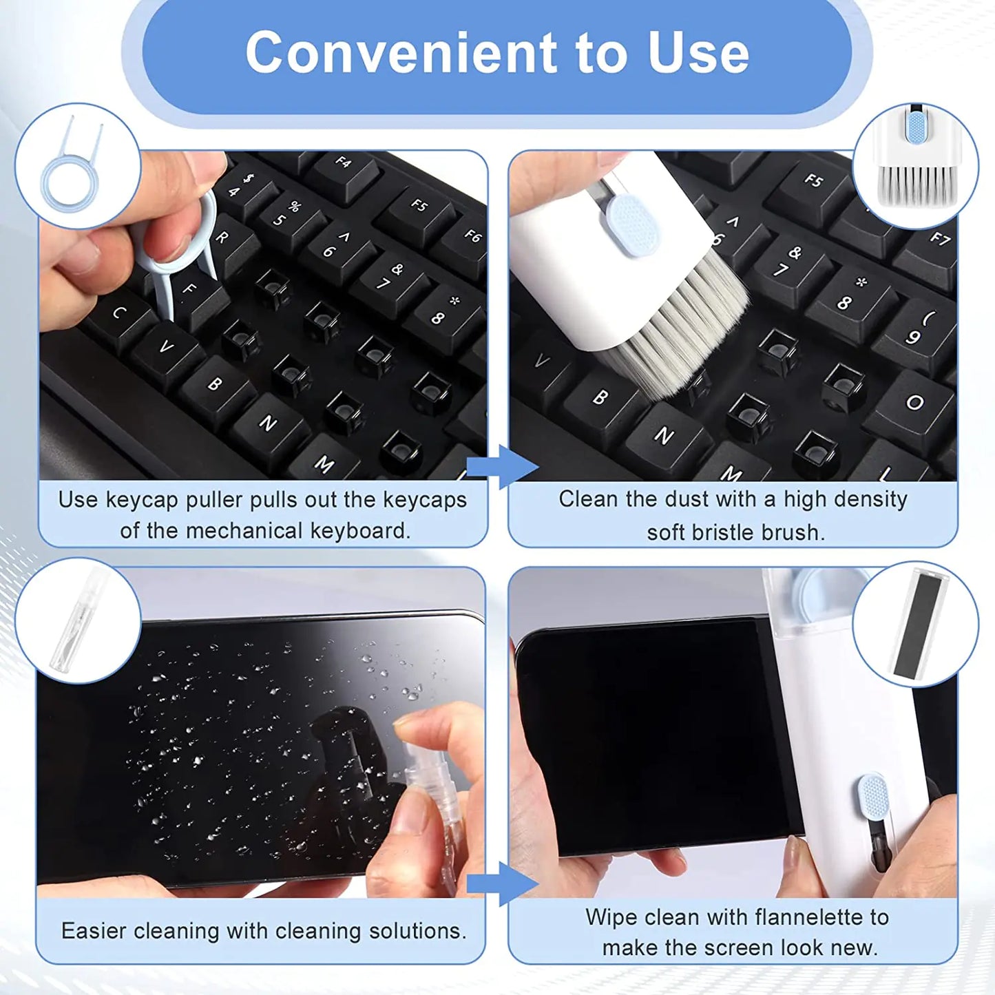 Computer & Phone 7 in 1 Multifunctional Cleaning Kit Set