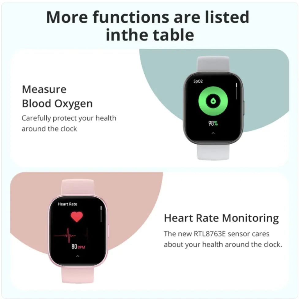 Smart Watch with Heart Rate Monitor & Step Counter